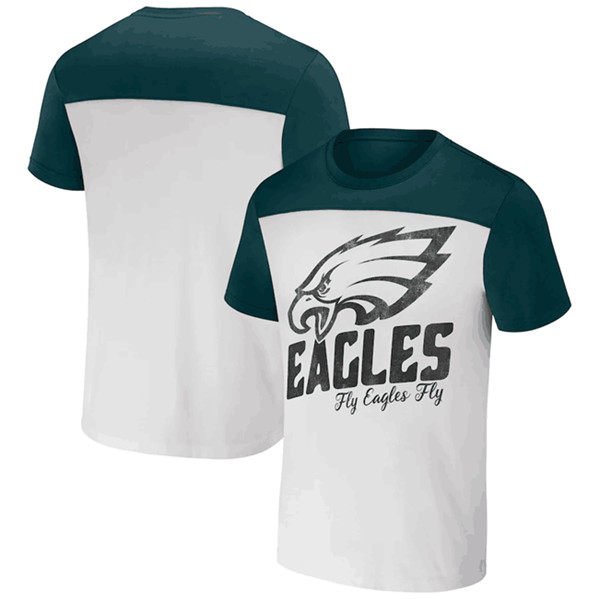 Men's Philadelphia Eagles Cream/Green x Darius Rucker Collection Colorblocked T-Shirt